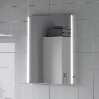 Bathroom Mirror LED Illuminated Rectangle Demister Mains Powered IP44 450x600mm