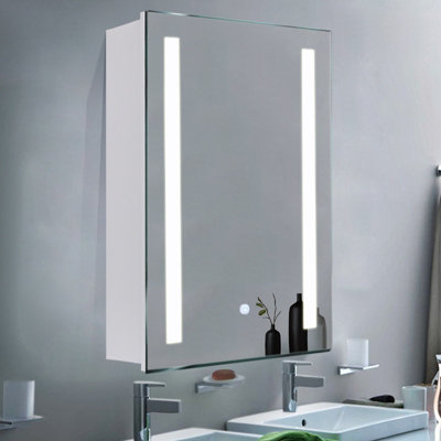 Bathroom Mirror Single Door Cabinets with Touch Switch