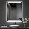 Bathroom Mirror with LED Lights 50X70 CM Illuminated Wall Mounted with Demister Pad
