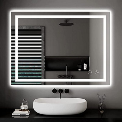 Demister mirror with light on sale