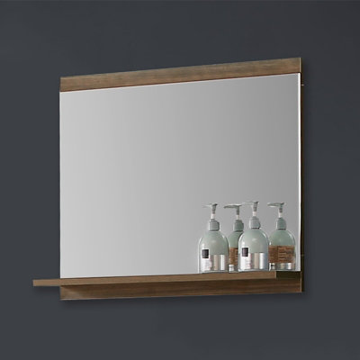 Bathroom Mirror with Shelf, Wall-Mounted Vanity Mirrors with Storage ...