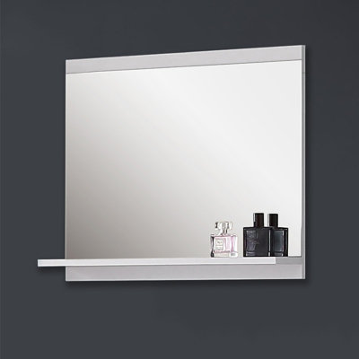 Bathroom Mirror with Shelf, Wall-Mounted Vanity Mirrors with Storage ...