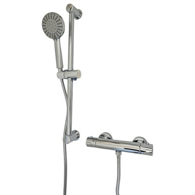 Bathroom Mixer Bar Valve & Kit Chrome Finish Round Bar Shower Set Price Comparisons | Compare The Build