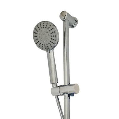 Bathroom Mixer Bar Valve & Kit Chrome Finish Round Bar Shower Set