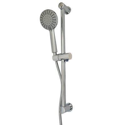 Bathroom Mixer Bar Valve & Kit Chrome Finish Round Bar Shower Set - 3