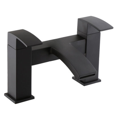 Bathroom Modern Tap Mijas Square Black Basin Sink Bath Filler