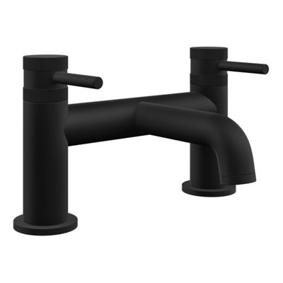 Bathroom Mono Mixer Bath Filled Deck Mounted Solid Brass - Matt Black