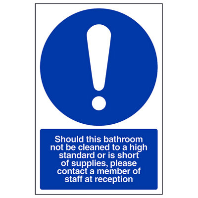 Bathroom Not To A High Standard Sign - Rigid Plastic - 200x300mm (x3)