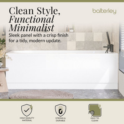 Bathroom Rectangular Modern Durable 1600mm MDF Bath Front Panel and Plinth