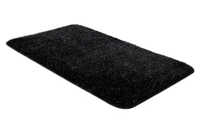 Bathroom rug SYNERGY, glamour, non-slip, soft - lurex black 50x80 cm