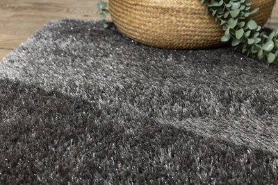 Bathroom rug SYNERGY, glamour, non-slip, soft - lurex grey 60x100 cm