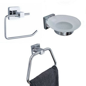 Bathroom Set Toilet Roll Holder Soap Holder Chrome Finish Whole Accessories Set Offer