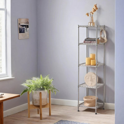 Bathroom Shelf, 5-Tier Storage Rack for Small Space, with 5 PP Shelf ...