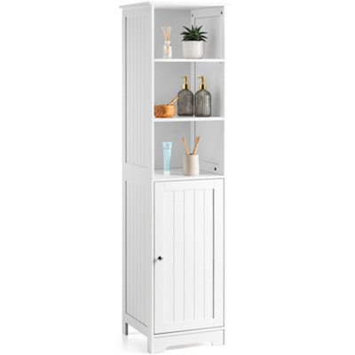 Bathroom Shelf Cabinet White Freestanding Tallboy Storage Shelving Unit Christow