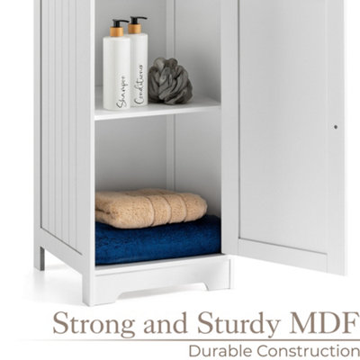 Bathroom Shelf Cabinet White Freestanding Tallboy Storage Shelving Unit Christow