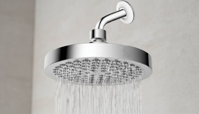 Bathroom Shower Head Round 6 Inch Rainfall Fixed Overhead Half Inch ...
