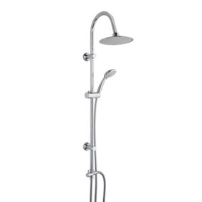 Bathroom Shower Kit with Over Head Fixed Shower Head and Adjustable Shower Rail