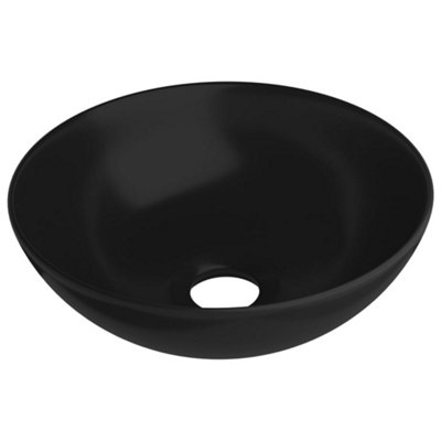 Bathroom Sink Ceramic Matt Black Round