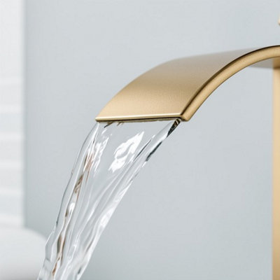 Bathroom sink tap single lever mono basin mixer brushed gold vanity tap modern design