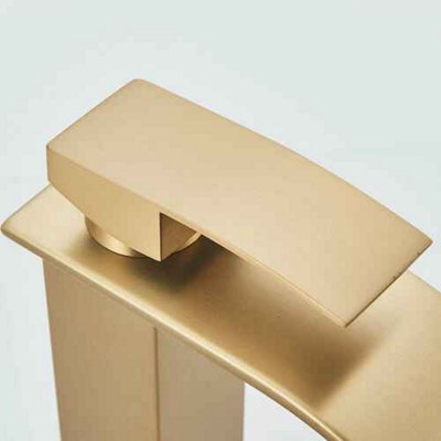 Bathroom sink tap single lever mono basin mixer brushed gold vanity tap modern design
