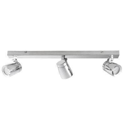Bathroom Spot Light IP44 - Chrome Plate & Clear Glass - 3 x 35W GU10 reflector