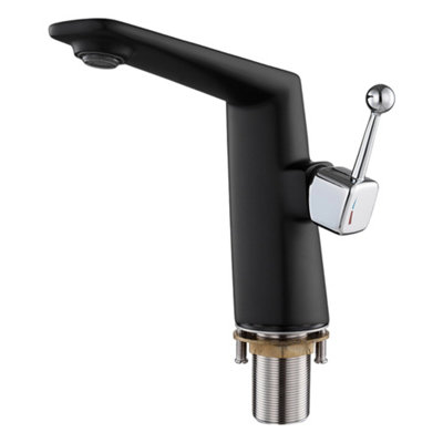 Bathroom Tap Metal Basin Mixer Tap, Black