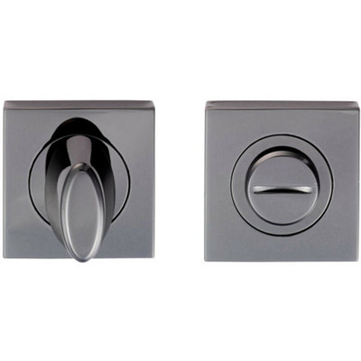 Bathroom Thumbturn Lock and Release Handle Square Rose Black Nickel