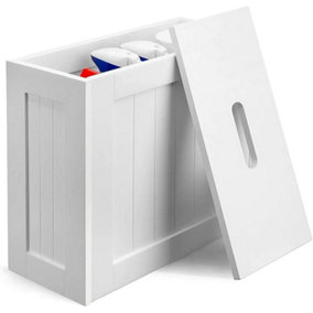Bathroom Toilet Caddy Storage Shaker Box - White