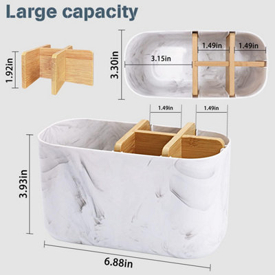 Toothbrush Head Holder, Freestanding Bamboo Storage Holder, Durable Bamboo Toothbrush Holders For Bathroom, Toothbrush Organiser Bathroom Accessories