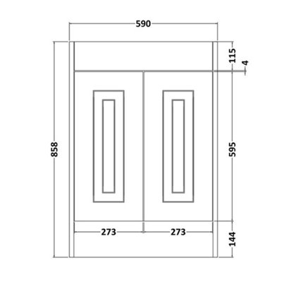 Bathroom Traditional Floor Standing 2 Door Vanity Unit and Ceramic Basin 600mm - Matt Grey - (Aberdeen)
