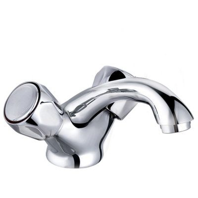 Bathroom Two Handle Mixer With ABS Pop Up Wate Basin Sink Taps Chrome Modern