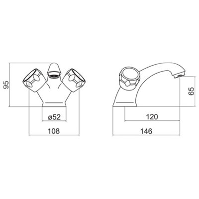 Bathroom Two Handle Mixer With ABS Pop Up Wate Basin Sink Taps Chrome Modern
