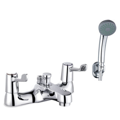 Bathroom Two Lever Bath Shower Mixer Taps With Shower Head Kit Chrome Price Comparisons | Compare The Build