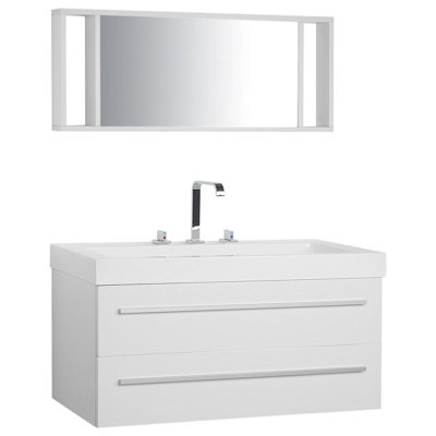 Bathroom Vanity Set ALMERIA 101 cm White Price Comparisons | Compare The Build