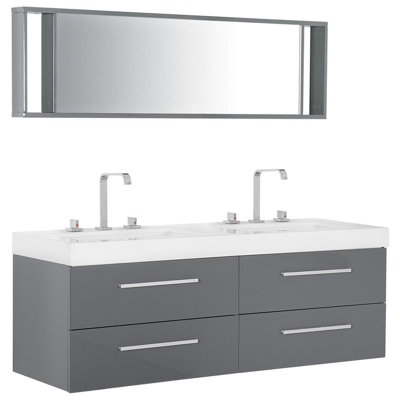 Bathroom Vanity Set MALAGA 140 cm Grey Price Comparisons | Compare The Build