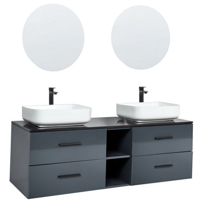 Bathroom Vanity Set PILAR 150 cm Grey Price Comparisons | Compare The Build