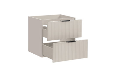 Bathroom Vanity Unit 600mm Countertop Ribbed Textured Black Modern Wall ...