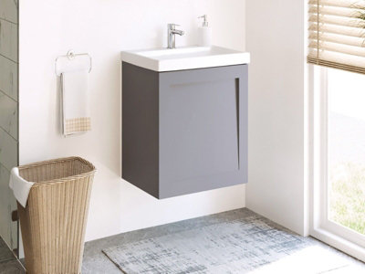 Bathroom Vanity Unit and Basin 500mm Cloakroom Sink Wall Cabinet