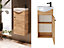 Bathroom Vanity Unit with Basin 400 Cloakroom Sink Cabinet Wall Oak Finish Avir