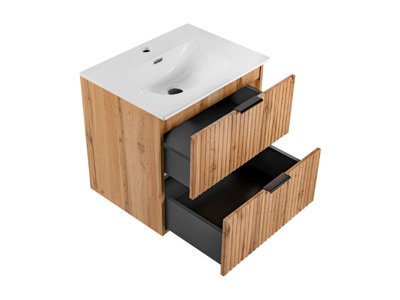 Bathroom Vanity Unit with Basin 600mm Wall Hung Vanity Cabinet with ...