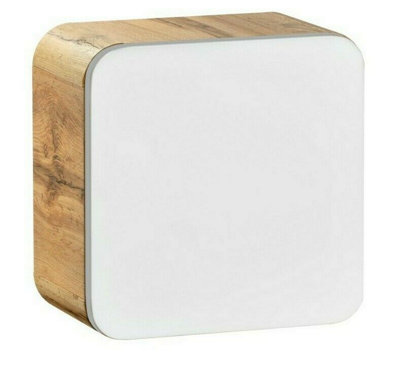 Bathroom Wall Cabinet Cube Unit x 3 Floating Storage Shelf Designer White Gloss Oak Arub