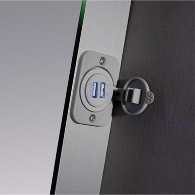 Bathroom Wall Mirror - Rectangular 800 x 600 mm - LED Light (3 Tone) - Anti Fog Demister - Magnifying Mirror