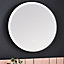 Bathroom Wall Mirror - Round LED Light 600mm - Matt Black Wall Mirror - Demister Pad