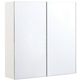 Bathroom Wall Mounted Mirror Cabinet 60 x 60 cm White NAVARRA