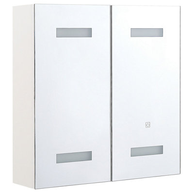 Bathroom Wall Mounted Mirror Cabinet with LED 60 x 60 cm TALAGAPA