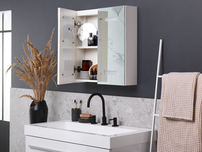 Bathroom Wall Mounted Mirror Cabinet with LED 60 x 60 cm TALAGAPA
