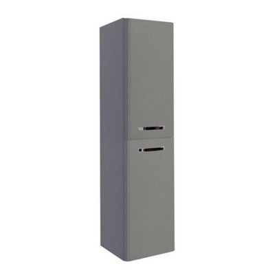 Bathroom Wall Mounted Tall Storage Unit 350mm Wide - Basalt Grey- (Choice)