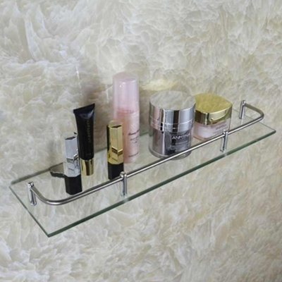 Bathroom Wall Mounted Tempered Glass Storage Rack 38.5 cm W x 11 cm D x ...