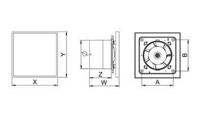 Bathroom Wall Ventilator Extractor Fan 100mm with Timer Sensor - 4