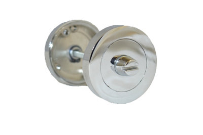 Bathroom WC Door THUMB TURN & Release Toilet Polished Chrome
